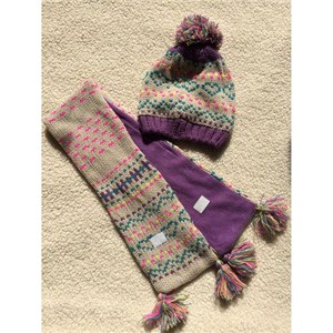 Kids Fleece Lined Fringe Scarf And Hat Sets