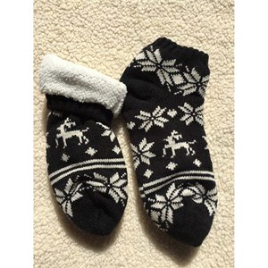 Custom Snowflake And Reindeer Home Socks