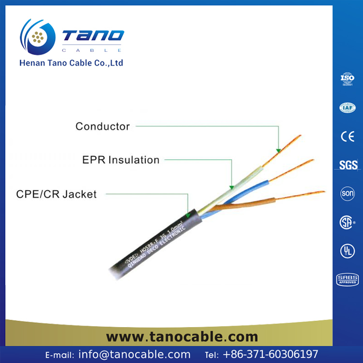 EPR insulation CPE sheath rubber cable/H07RN-F 450/750V 4core 4X1.5MM2 rubber cable price