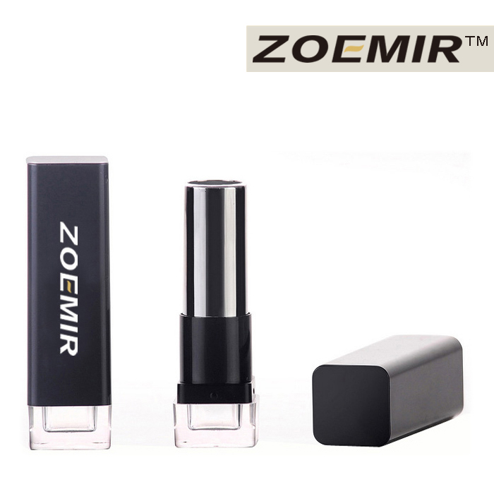 Empty square matte black plastic beauty lipstick container wholesale
