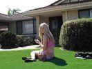 Green Recyclable Garden Artificial Grass For Decoration , Home Artificial Turf