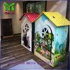 Environment friendly Children cardboard coloring house with grey back , grey paper