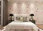 Eco - friendly Light Pink Country Floral Wallpaper , Bedding Room Vinyl Wall Coverings