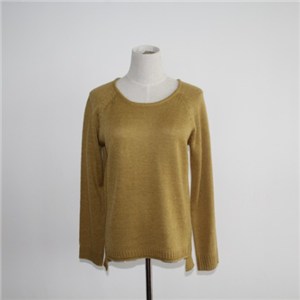 Basic Crew Neck Pullover Sweater Front Short Back Long