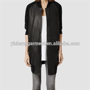 Womens Extend Leather Bomber Jacket