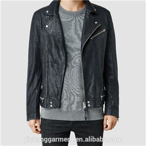 Men& acute;& acute;s Lamb Biker Jackets With Zipper Closed