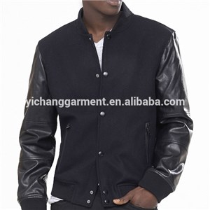 Men& acute;& acute;s Real Lamb Leather Varsity Baseball Jacket