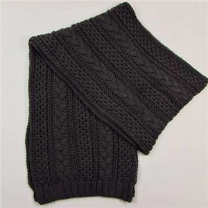 Quality Acrylic solid color cable knitted men scarf manufacturers China