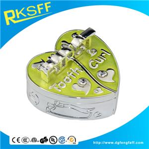 Zinc Alloy Yellow Heart-shaped Tooth Boxs