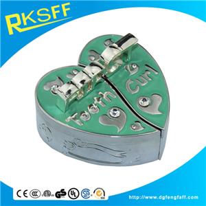 Zinc Alloy Green Heart-shaped Tooth Boxs