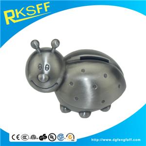 Zinc Alloy Beetle Coin Bank