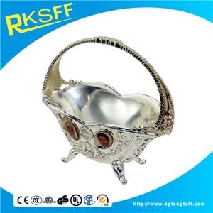 Zinc Alloy Silver Wedding Baskets