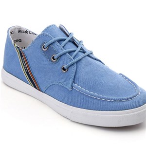 Canvas Multi-color Oblique Stripe Lace Up Casual Tennis Deck Shoes