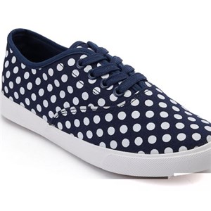 Golden Classic Women& acute;& acute;s Blue White Polka Dot Tennis Sneakers