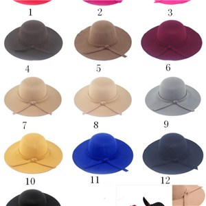 Faux Wool Felt Hat Wide Brim Hat