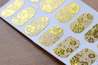 metallic lace nail art sticker