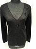 V Neck Long Sleeve  Pullover , Intarsia Knitting Patterns Womens Black Pullover Sweater