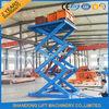 Anti Skid Checkered Plate Stainless Steel Scissor Lift , Fixed Cargo Stationary Hydraulic Lift Platf