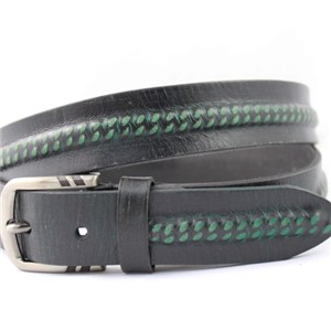 Black Full Grain Leather In 38mm