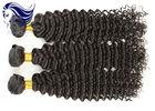 Weft Human Virgin Brazilian Hair Extensions Deep Wave , Grade 7A Virgin Hair