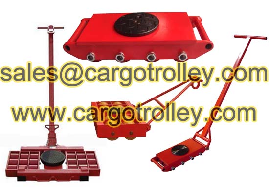 Load dollies skates applied on moving and transport works