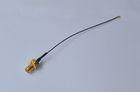 Black RF Cable Assembly I-PEX MHF Plug 20448-001R-081 To SMA Female RF 0.81 Cable