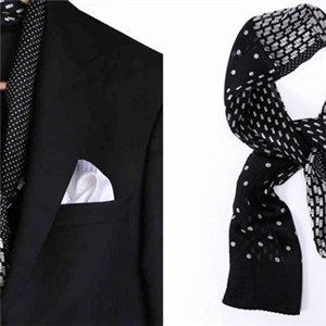 Lightweight Men Scarf Pot Print Silky Long Scarf