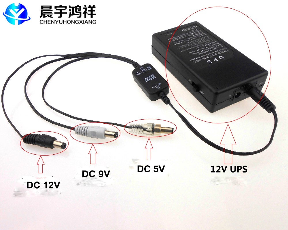 Power Supply 12V2A mini ups Router can dedicated into 3 different multi-voltage