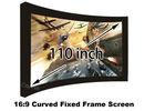 3D Wall Mount Home Theatre Screens , 110 inch Projection Screen 15 Curved Degree
