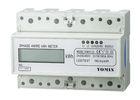5A 10A 20A LCD Display Din Rail KWH Meter , 3 Phase Energy Meter