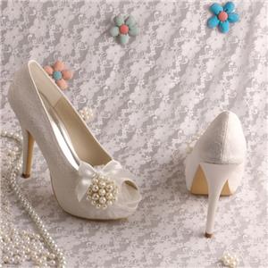 Pearl Bridal Shoes Platform