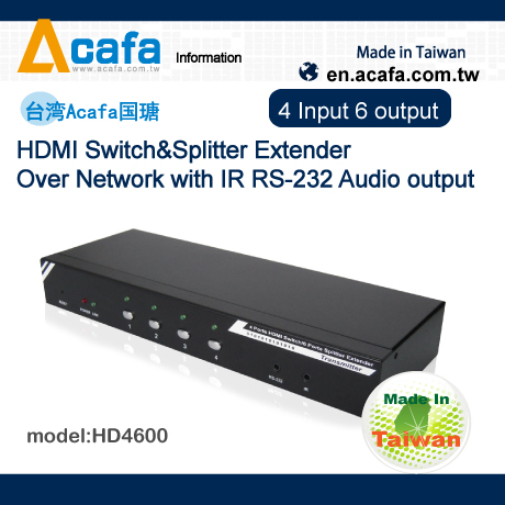 4 x 6 Ports HDMI / RS-232 / IR / Audio Switch & Splitter Daisy Chain Extender over IP