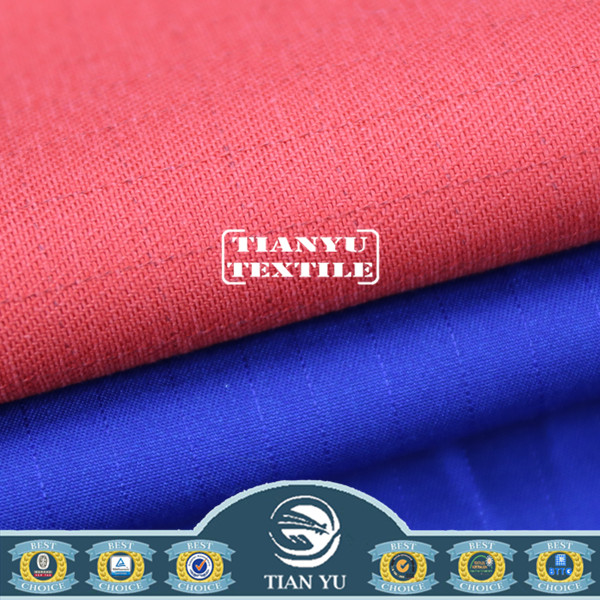 Red Color Cotton Poly Drill Twill Antistatic Fabric for Workwear