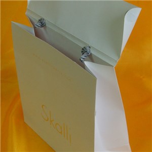 White Cardboard Gift Bag With Ribbon Handle