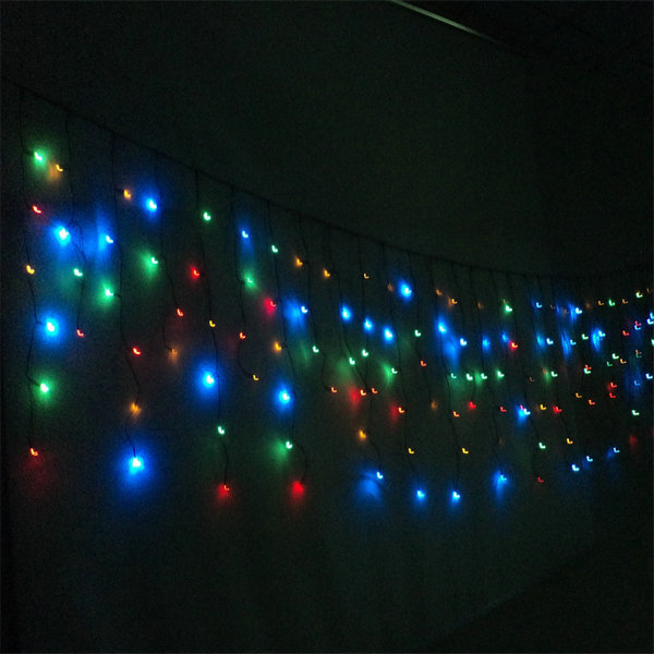 180LED Solar String Curtain Lights for Indoor Outdoor Festival Decoration