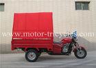 Rear Tent Rainroof Passenger Motor Tricycle , Three Wheel Cargo Motorcycle Trikes Truck