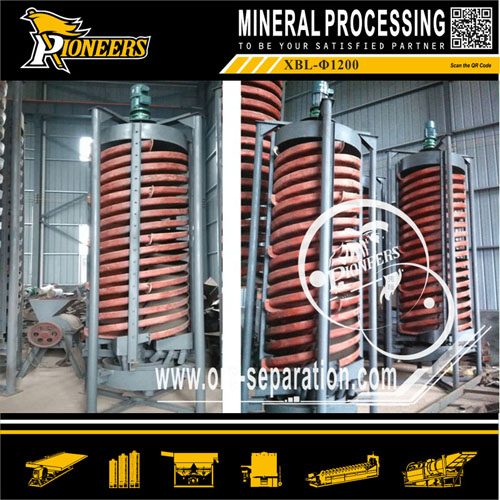 helical sluice chromite ore rougher spiral concentrator