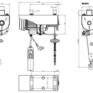 110V 60Hz Mini Electric Hoist With Emergency Stop