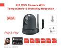 Infrared LED P2P HD IP Cameras wifi with Temperature / Humidity Detection
