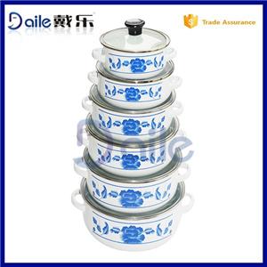 6pcs Vitreous Enamel Pot