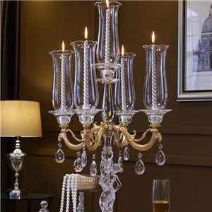 Coloured Glaze Goldencrystal Candelabra