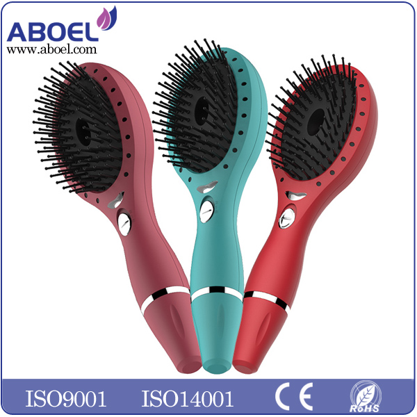 Custom Printed Combs wholesale Ionic LED Light Rechargeable Hair Brush Professional