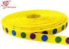 Birght Yellow Dotted Custom printed grosgrain ribbon 3 / 8 Inch floral grosgrain ribbon