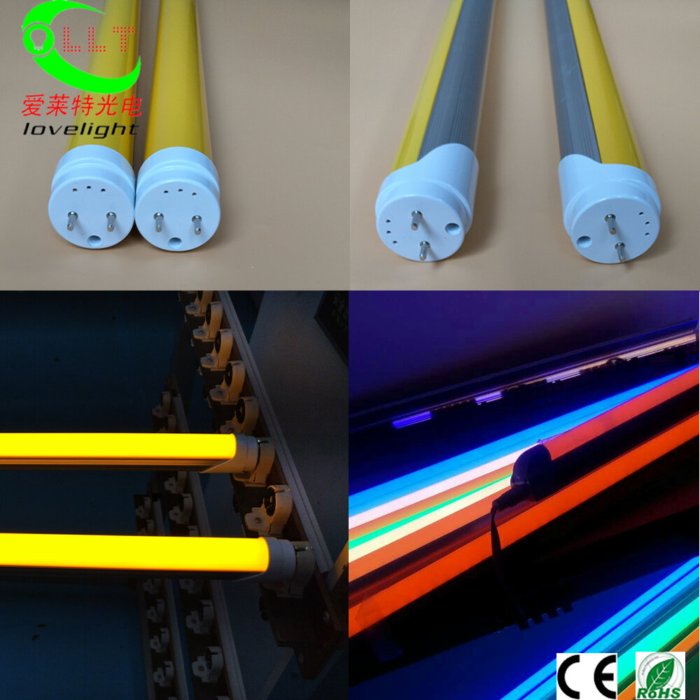 Yellow T8 LED Tube Anti-UV, UVproof, Print Workshop, Other Colors Available