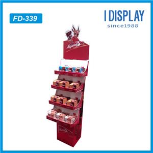 Free Standing Cardboard Displays Floor Standing Cardboard Toy Display Shelves With Hooks For Hanging Item