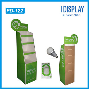 Factory Supplier Free Standing Corrugated Cardboard Box Display Stand For Led Bulbs