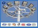 86um Galvanization industrial poles and masts Two Part 20m - 50m height sports mast