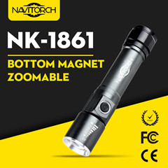 Zoomable Bottom Magnet Rechargeable LED Flashlight/LED Torch (NK-1861)