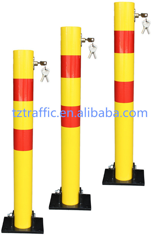 Round Car parking bollards, manual parking bollards, Removable parking bollards