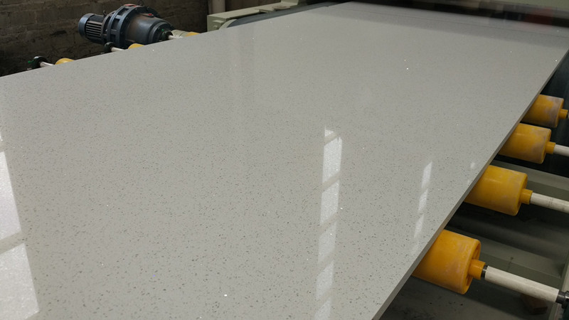 White Mirror Quartz Stone Slab for Kitchen Countertop